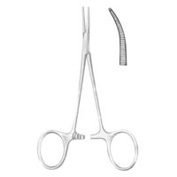 Pensă Halstead Mosquito, 12,5 cm, 1X2 dinţi, inox, curbă