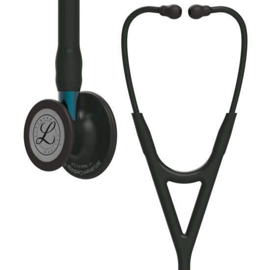 Stetoscop Littmann 3M Cardiology IV, capsula neagra, tub negru, 27 inch, 6201