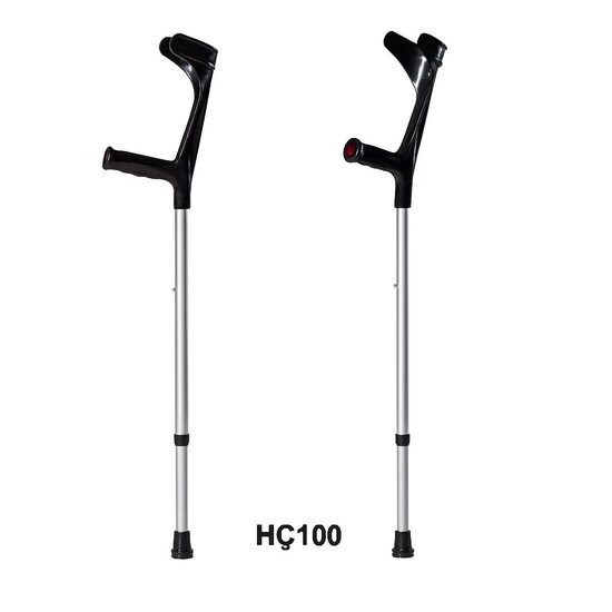 Carja antebrat, reglabilă pe înălțime, din aluminiu ușor, cu maner ergonomic și protecție antialunecare, HC 100, max. 120kg