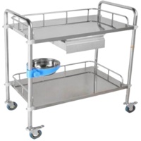 Masa instrumentar, din inox, cu sertar si bol TES23