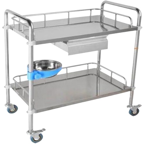 Masa instrumentar, din inox, cu sertar si bol TES23