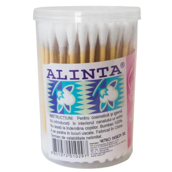 Betisoare din bambus si bumbac ALINTA, 100 bucati