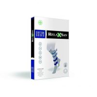 Șosete compresive AD cu bumbac, Relaxsan 820, până la genunchi, unisex, compresie 18 – 22 mmHg, Negru