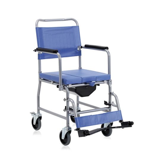 Scaun toaleta din otel, cu 4 roti si frana, max. 135kg, RC 310
