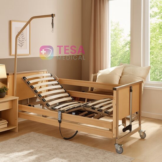 Pat electric spital / bolnavi, reglabil pe inaltime si pe sectiuni, 5 functii, premium Virgo