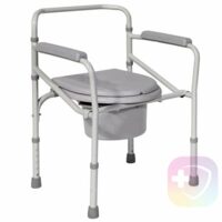 Scaun cu vas de toaleta / WC , pliabil, din otel, reglabil pe inaltime,  sustine pana la 115Kg 804455