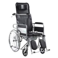 Scaun cu rotile, pliabil, multipozabil, cu vas de toaleta detasabil, THL 608GC-46