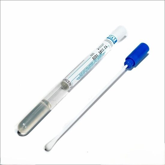 Exudat faringian steril cu tub, eticheta si mediu Amies