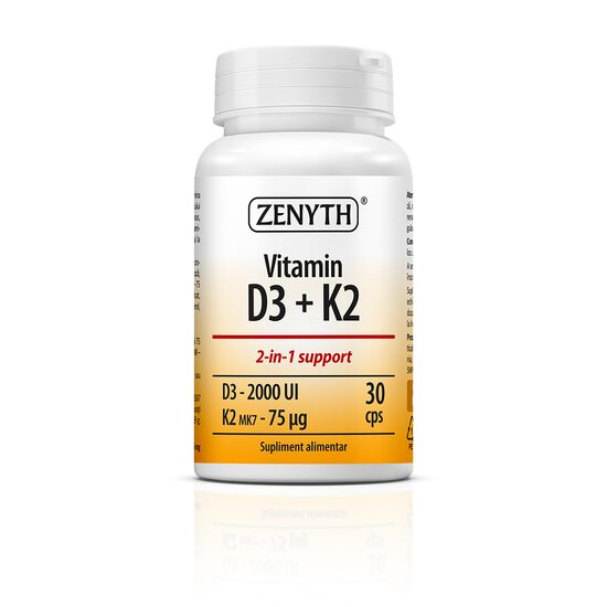 Vitamina D3 2000 UI + K2, 30 capsule, Zenyth