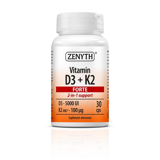 Vitamina D3 5000 UI + K2 Forte, 30 capsule