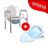 Scaun cu vas de toaleta, portabil, cu galeata CMB 811 si pungi igienice pentru plosca/wc