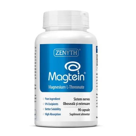 Magneziu Treonat Magtein Zenyth, 90 capsule, formula avansată pentru creier și sistem nervos