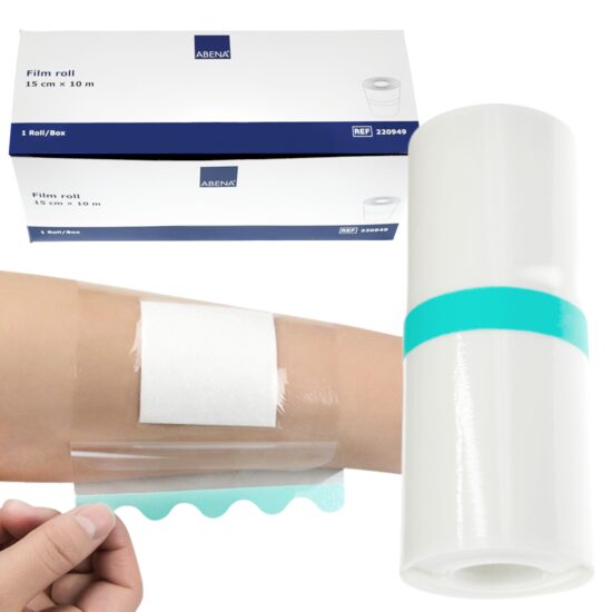Plasture transparent pentru fixare ABENA 220949, 15cm x 10m
