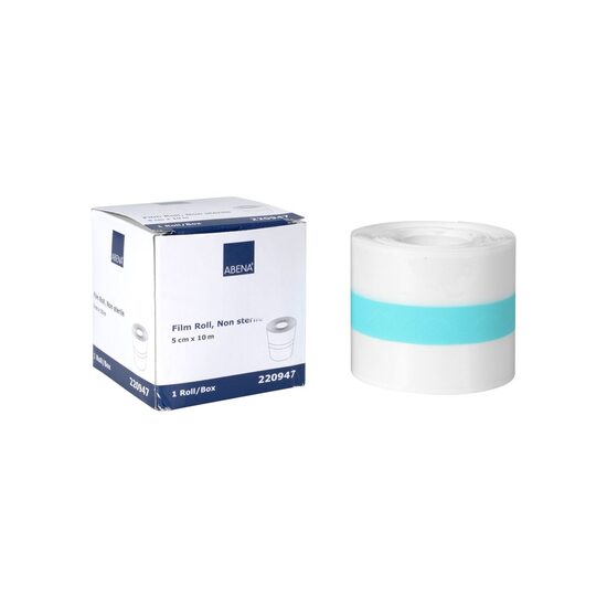 Plasture transparent pentru fixare ABENA, 5 cm x 10 m, hipoalergenic