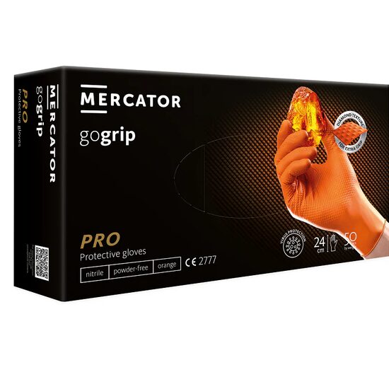 Manusi nitril gogrip orange, rezistente, aderenta mare, 50 buc