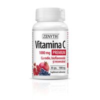 Vitamina C 1000 mg cu rodie, 30 capsule