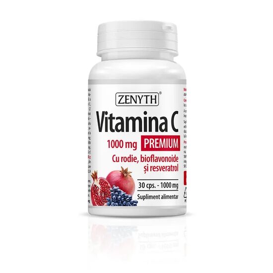 Vitamina C 1000 mg cu rodie, 30 capsule