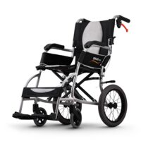 Scaun cu rotile ultra-ușor, Premium, Ergo Lite, sistem antiescare, pozitie ergonomica, pliabil si compact, max. 100kg