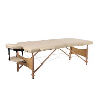 Canapea consultații din lemn cu 2 secțiuni și accesorii, lățime 70 cm, bej, 812302