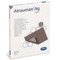 Pansament cu argint Atrauman Ag 10x10 cm, efect antibacterian, pentru răni infectate