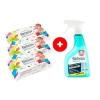 Klintensiv curățenie & dezinfectare - Șervețele umede dezinfectante și soluție curățare geamuri 500 ml