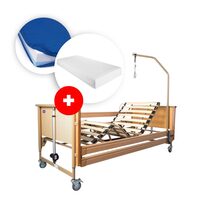 Set complet pentru persoane imobilizate, pat electric Virgo, saltea medicală și husă Premium