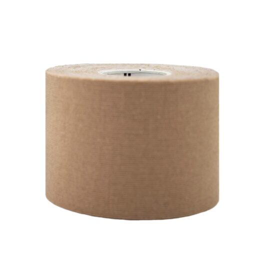 Bandă kinesio 5 cm x 5 m pentru susținere articulații și mușchi, bej