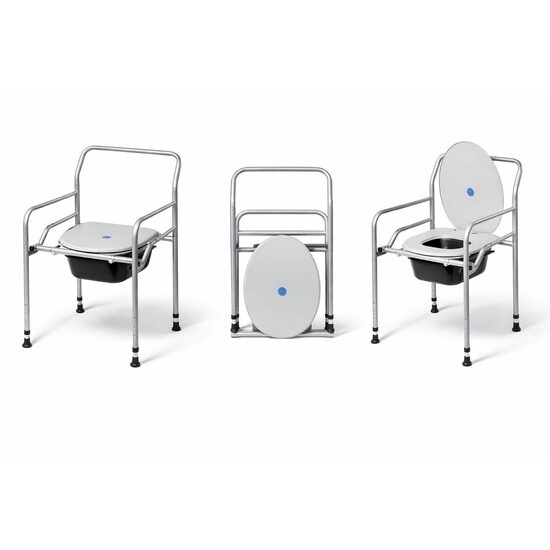 Scaun de toaletă pliabil din oțel HC 400, cu găleată detașabilă, suport 120 kg