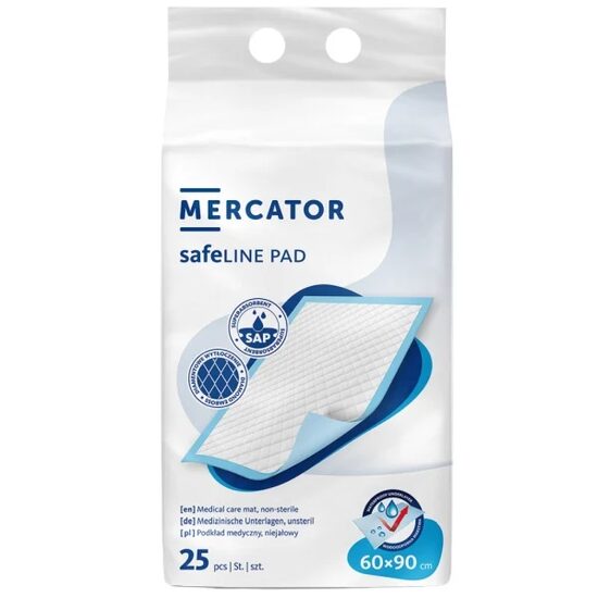 Aleze absorbante 60x90 cm SafeLine, protecție pat și saltea, 25 bucăți