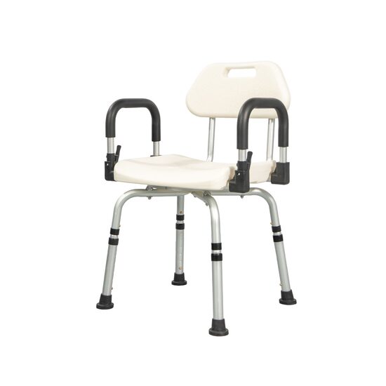 Scaun de duș rotativ 360, reglabil pe înălțime, cu brațe de sprijin rabatabile, 136 kg, 805660