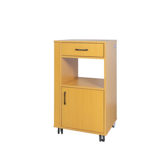 Noptieră medicală din lemn cu masă rabatabilă și roți, Luxury, 811248