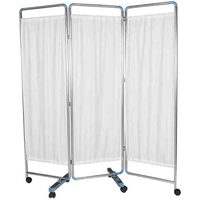 Paravan medical mobil, 3 panouri din oțel inoxidabil și textil, roți pivotante, ușor de mutat, pentru intimitatea pacienților, PMD-SCR01