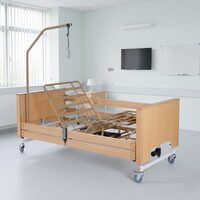 Pat electric medical spital / bolnavi, Libra II, somiera metalica, cu 5 funcții, reglabil, cu laterale și ridicare electrică pe secțiuni, 811241 - RESIGILAT
