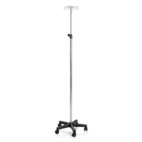 Stativ perfuzii inox cu 4 cârlige, reglabil pe înălțime, cu roți – MI437