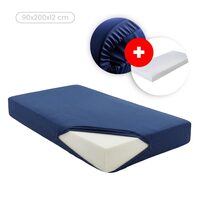 Saltea din spumă poliuretanică cu husă medicală impermeabilă Premium 90x200x12 cm