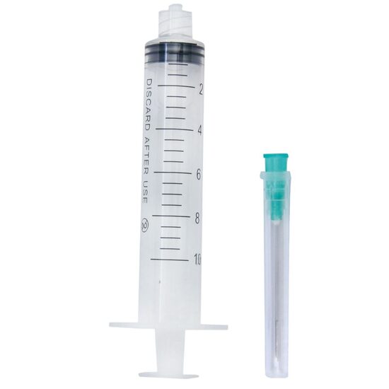 Seringi sterile 10 ml cu ac 21G și sistem Luer Lock, 100 bucăți