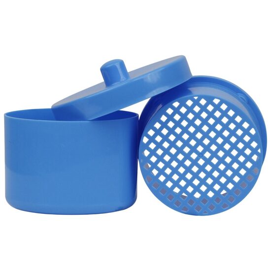 Cutie pentru sterilizare freze și ace autoclavabilă cu sită, diametru 9 cm