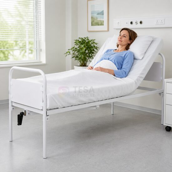 Pat de spital mecanic, simplu, cu o sectiune ajustabila, IBISCO MP 090 - RESIGILAT