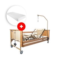 Pachet îngrijire completă, pat electric Virgo, saltea medicală 14 cm și husă impermeabilă din tricot