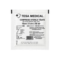 Comprese sterile tăiate 10 x 8 cm, 50 straturi, tifon hidrofil BBC 100%