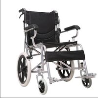Scaun cu rotile ultrausor, pliabil, suprafata sezut 41 cm, max. 110kg, CML 203 ABJ-16 Negru - RESIGILAT