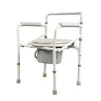 Scaun cu vas de toaleta / WC , pliabil, din otel, reglabil pe inaltime,  max. 115 kg, 804455