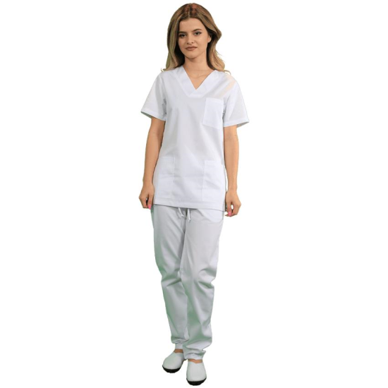 Pantaloni unisex alb 601