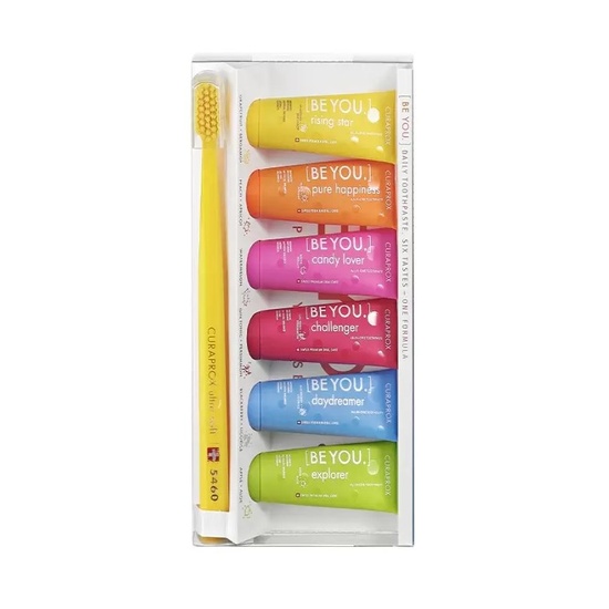 Pachet curaprox Be You, periuta + 6 mini pasta de dinti 10ml