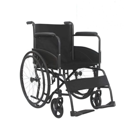 Scaun cu rotile transport pacienti, cotiere fixe, suport fix pentru picioare, max. 100 kg KY 875 A46  