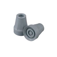 Amortizor de cauciuc, antialunecare 19 mm pentru baston, gri, 2 bucati