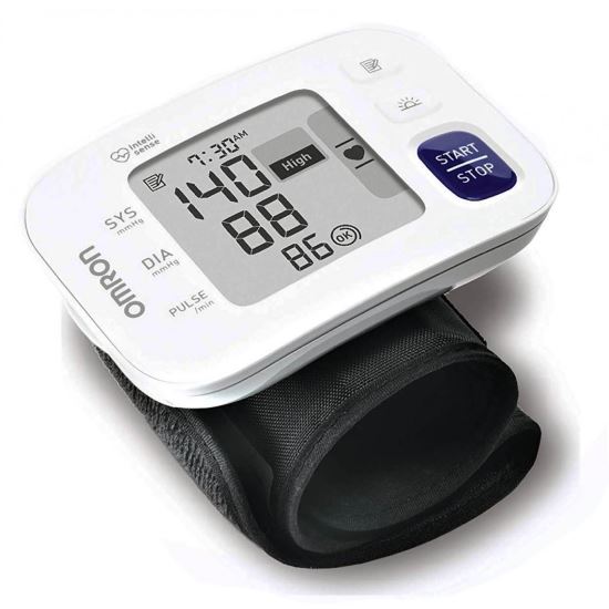 Tensiometru digital de incheietura Omron RS4, validat clinic, Tehnologie Intellisense, Senzor eroare de miscare, Afisaj LCD, Alb