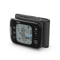 Tensiometru de incheietura Omron RS7, Bluetooth, 2 utilizatori, 100 de masuratori, Negru