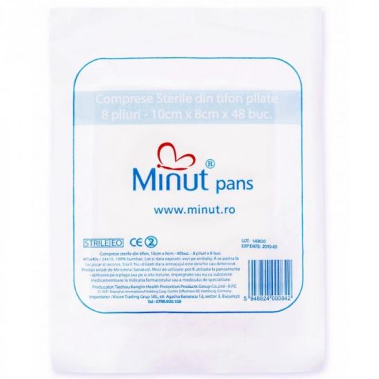 Comprese sterile pliate10/8X48 STR 1buc