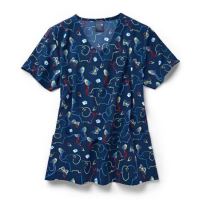 Bluza medicala imprimata, Zoe&Chloe  Z12213-FFS